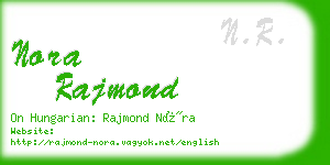 nora rajmond business card